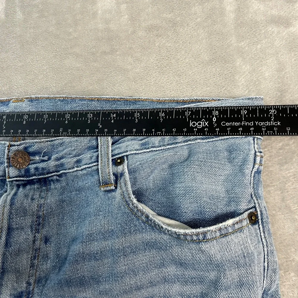 Hollister Y2K Light Wash Blue Denim Jeans Mens 38x34 Faded Casual Denim Worn